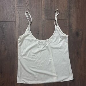 Ivory Lace Trim Satin Cami